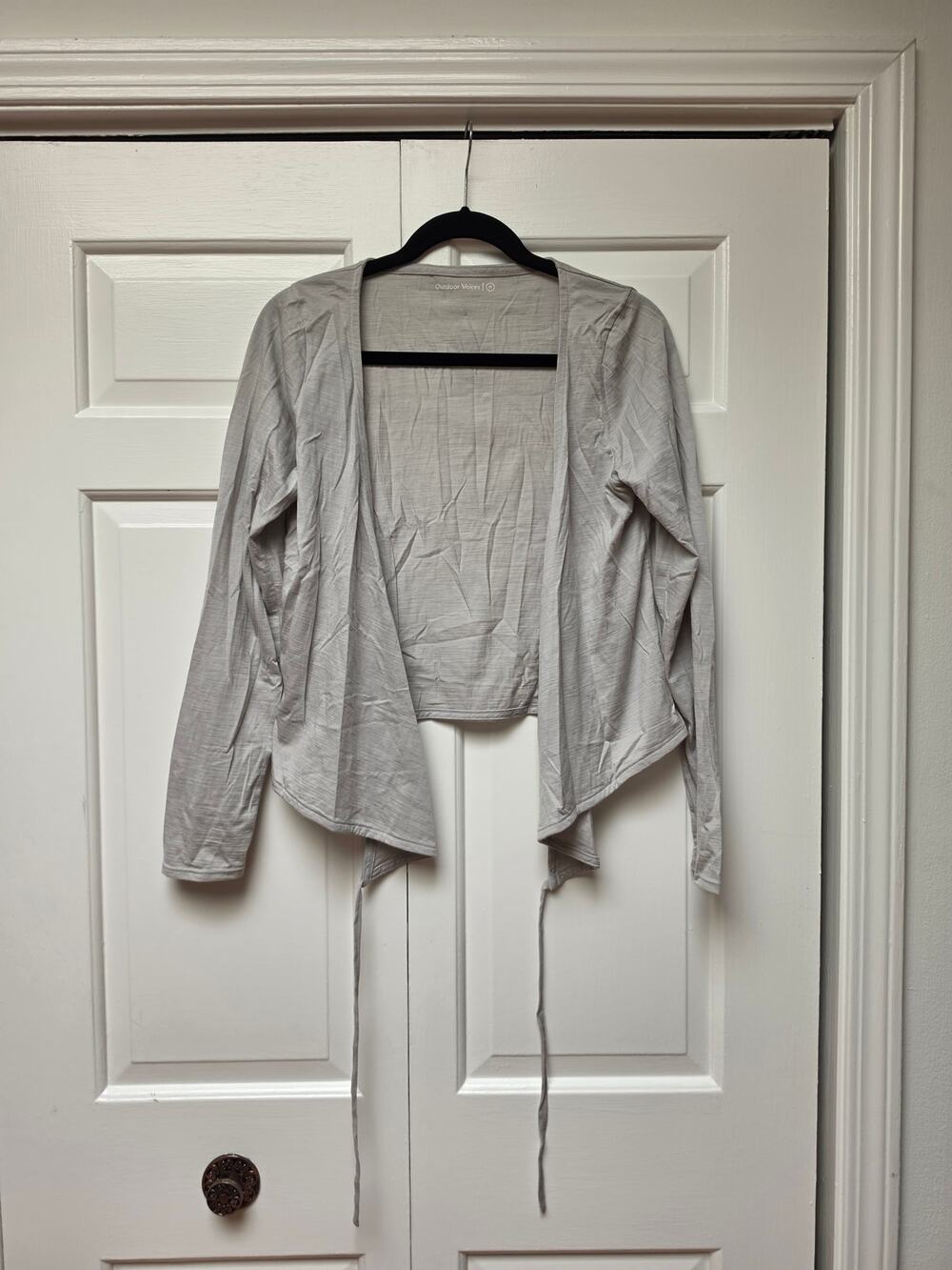 Outdoor Voices Merino Wool Wrap Top Medium Grey